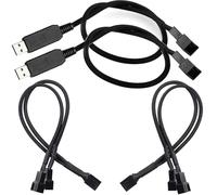 RUNCCI-YUN 5V vers 12V USB PC câble d'alimentation de ventilateur,USB vers 3Broches et 4Broches Câble de Ventilateur de Boîtier+PWM Splitter Câble Ventilateur Fan pour Ventilateur PC 12V