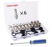 RUNCCI-YUN 6 Pcs GX12 Prise Aviation Broche 6 Broches, 12mm Mâle Femelle Panneau en Métal Aviation Fil Connecteur Plug