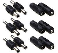 RUNCCI-YUN 6pcs 5,5 x 2,1 mm DC Alimentation Coupleur Femelle vers Femelle de Genre Changeur Adaptateur+6pcs 5,5 x 2,1 mm DC Alimentation Coupleur Mâle vers Mâle Fiches de Genre Changeur Adaptateur