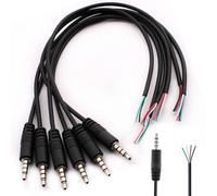 RUNCCI-YUN 6pcs Connecteur Jack 3.5 TRRS 4 Pôles, Câble Audio 3.5mm Stéréo, à Souder pour Réparation de Câble Audio (30cm)