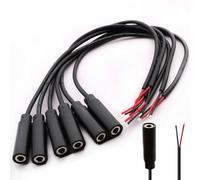 RUNCCI-YUN 6pcs connecteur prise femelle 3.5 prise femelle mono TS 2 pôles 1/8" vers câble audio à extrémité ouverte,connecteur jack 3.5 a souder,pour réparation de câble audio(25cm