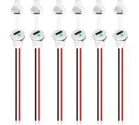 RUNCCI-YUN 6Pièces connecteur USB C a souder prise femelle,Ronde USB C 2 Fils femelle connecteur panneau,150mm 24 AWG, avec Lumière LED Cache-poussière et Écrous, Blanc avec fonction PD