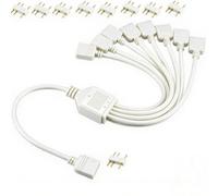 RUNCCI-YUN Câble répartiteur ARGB 5V 3 broches câbles d'extension 1 à 8,Répartiteur de Ventilateur femelle vers femelle pour bandes lumineuses LED 5050 3528 et ventilateurs 5V (30cm, blanc)