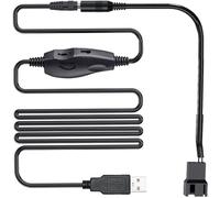 RUNCCI-YUN contrôleur de vitesse du ventilateur USB 12V,USB DC 5V Step Up Boost vers 12V 2 Broches Contrôleur avec 3 broches/4 broches PWM câble adaptateur d'alimentation de ventilateur