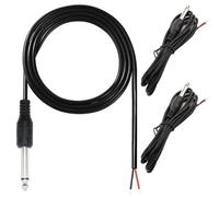 RUNCCI-YUN Lot de 3 Jack à souder mâle 6,35mm,Prise Audio 1/4 "TS Mono,Câble Audio 1/4 TS vers Haut-Parleur à Fil Nu,Prise mâle 6,35 mm vers Fil Nu pour Haut-Parleur de Microphone(1.5M/4.92FT)