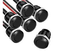 RUNCCI-YUN Lot de 5 boutons poussoirs momentanés étanches de 12 mm, mini interrupteur à bouton-poussoir, interrupteur à bouton-poussoir rond, interrupteur à bouton-poussoir 12 V, interrupteur