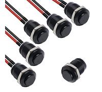 RUNCCI-YUN Lot de 5 boutons poussoirs momentanés étanches de 12 mm - Mini interrupteur à bouton poussoir rond - Interrupteur à bouton-poussoir 12 V - Interrupteur d'alimentation momentané (tête haute
