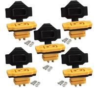 RUNCCI-YUN Lot de 5 Connecteurs Encastrables XT60BE-F avec Capuchon en Caoutchouc avec Vis pour Batterie Lipo XT-60 2 Broches