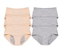 6 Paires de Slips Bicolores, Menstruelle Flux Tres Abondant, Haute Culotte de Regle Hygiénique Absorbante Lavable Culotte,MixColours3-XXL