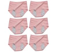 Culotte Anti Fuite Urinaire Femme Lavable, 6 Pièces Slip Taille V Taille Haute Culotte Taille Haute en Coton Respirant et Anti-Fuite pour Femme Culotte Anti Fuite urinaire Lavable,Pink-4XL