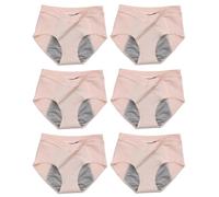 Culotte Anti Fuite Urinaire Femme Lavable, 6 Pièces Slip Taille V taille haute Culotte Taille Haute en Coton Respirant et Anti-Fuite pour Femme Culotte anti fuite urinaire lavable ,SkinColour-6XL
