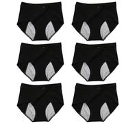 RUNCH Culotte Anti Fuite Urinaire Femme Lavable, 6 Pièces Slip Taille V Taille Haute Culotte Taille Haute en Coton Respirant et Anti-Fuite pour Femme Culotte Anti Fuite urinaire Lavable,Black-XL