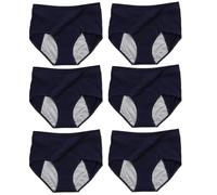 RUNCH Culotte Anti Fuite Urinaire Femme Lavable, 6 Pièces Slip Taille V Taille Haute Culotte Taille Haute en Coton Respirant et Anti-Fuite pour Femme Culotte Anti Fuite urinaire Lavable,Deepblue-XL
