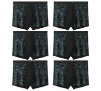 RUNCH Mens Boxers 6 Pack, Classic Fit Mens Underwear, Hipster Boxer Shorts,Black-6XL