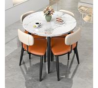 Rund Konferenztisch Essgruppe Esstisch Mit 4 Stühlen Table De Réception Et Chaise Combinaison Bureau Réception Conférence Ronde Table À Manger Salon Balcon Table De Loi, One Color, A4