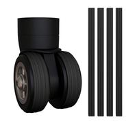 Rundago 4 Pièces Housses de Roue de Bagages Protection Roue Valise Silicone, Peut Etre Coupé à n'importe Quelle Longueur s'adapte à Toutes Les Roues (Noir)