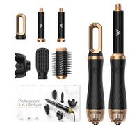 Rundbürstenföhn Set Airbrush 6 en 1 Air Styler, Brosse Soufflante Hair Styler Avec 6 Accessoires, Seche Cheveux, Fer a Boucler, Brosse Soufflante, Lissante Pour Cheveux, Pour Sécher, Lisser