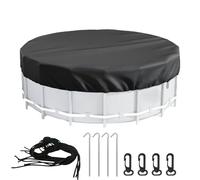 Runde Poolplane - Runde Poolabdeckung - Pool-Staubschutz - Wasserdichte Oxford-Abdeckung Mit Uv-Schutz Und Befestigungszubehör | Langlebiger Schutz Für Pools Möbel Garten Außenbereich