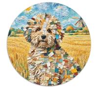 Rundes Puzzle Haustier HundPuzzles 1000 Stück Spielzeug Für Erwachsene & Kinder, Bildungs-, Kreativ Erwachsene Stress Release Spielzeug1000pcs (67.5x67.5cm)