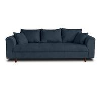 Lisa Design - Canapé Rune en Velours Côtelé - Sofa Bleu Nuit 3 Places - Salon