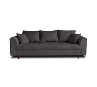 Lisa Design - Canapé Rune en Velours Côtelé - Sofa Gris Foncé 3 Places - Salon