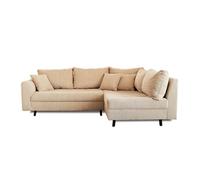 Rune - canapé d'angle droit - 4 places - avec pouf d'appoint - en velours côtelé