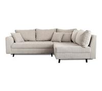 Rune - canapé d'angle droit - 4 places - avec pouf d'appoint - en velours côtelé - Gris clair Gris clair