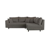 Rune - canapé d'angle droit - 4 places - avec pouf d'appoint - en velours côtelé - Gris foncé Gris foncé