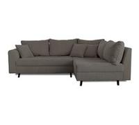 Rune - canapé d'angle droit - 4 places - avec pouf d'appoint - en velours côtelé - Gris foncé Gris foncé