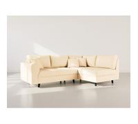 Rune - canapé d'angle droit 4 places en simili - Beige Beige G