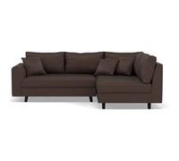 Rune - canapé d'angle droit 4 places en simili - Marron