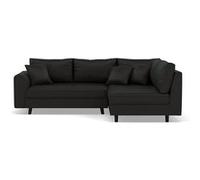 Rune - canapé d'angle droit 4 places en simili - Noir