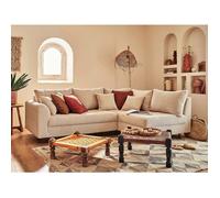 Rune - canapé d'angle droit - 4 places - en velours côtelé - Beige