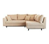 Lisa Design Canapé d'angle droit Rune 4 places Velours côtelé Beige