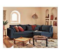 Rune - canapé d'angle droit - 4 places - en velours côtelé - Bleu nuit