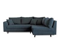 Lisa Design - Canapé d'angle droit Rune - Velours côtelé - 4 places - Bleu nuit