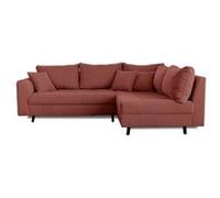 Lisa design Canapé d'angle droit Rune 4 places en velours côtelé Terracotta