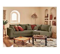 Rune - canapé d'angle droit - 4 places - en velours côtelé - Vert