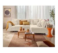 Rune - canapé d'angle droit 4 places en velours texturé - Beige