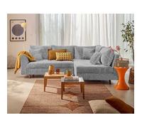 Rune - canapé d'angle droit 4 places en velours texturé - Gris