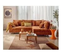 Rune - canapé d'angle droit 4 places en velours texturé - Rouille