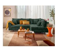 Rune - canapé d'angle droit 4 places en velours texturé - Vert