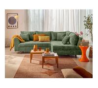 Rune - canapé d'angle droit 4 places en velours texturé - Vert sauge