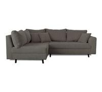 Rune - canapé d'angle gauche - 4 places - avec pouf d'appoint - en velours côtelé - Gris foncé Gris foncé