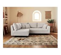 Rune - canapé d'angle gauche - 4 places - en velours côtelé - Gris clair