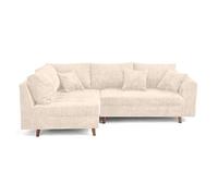 Rune - canapé d'angle gauche 4 places en velours texturé - Beige