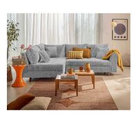 Rune - canapé d'angle gauche 4 places en velours texturé - Gris