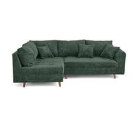 Lisa Design - Rune - canapé d'angle Gauche 4 Places en Velours texturé, Vert