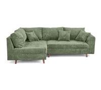 Rune - canapé d'angle gauche 4 places en velours texturé - Vert sauge Vert sauge G