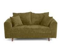 Rune - canapé droit 2 places en velours texturé - Vert Olive Vert Olive G